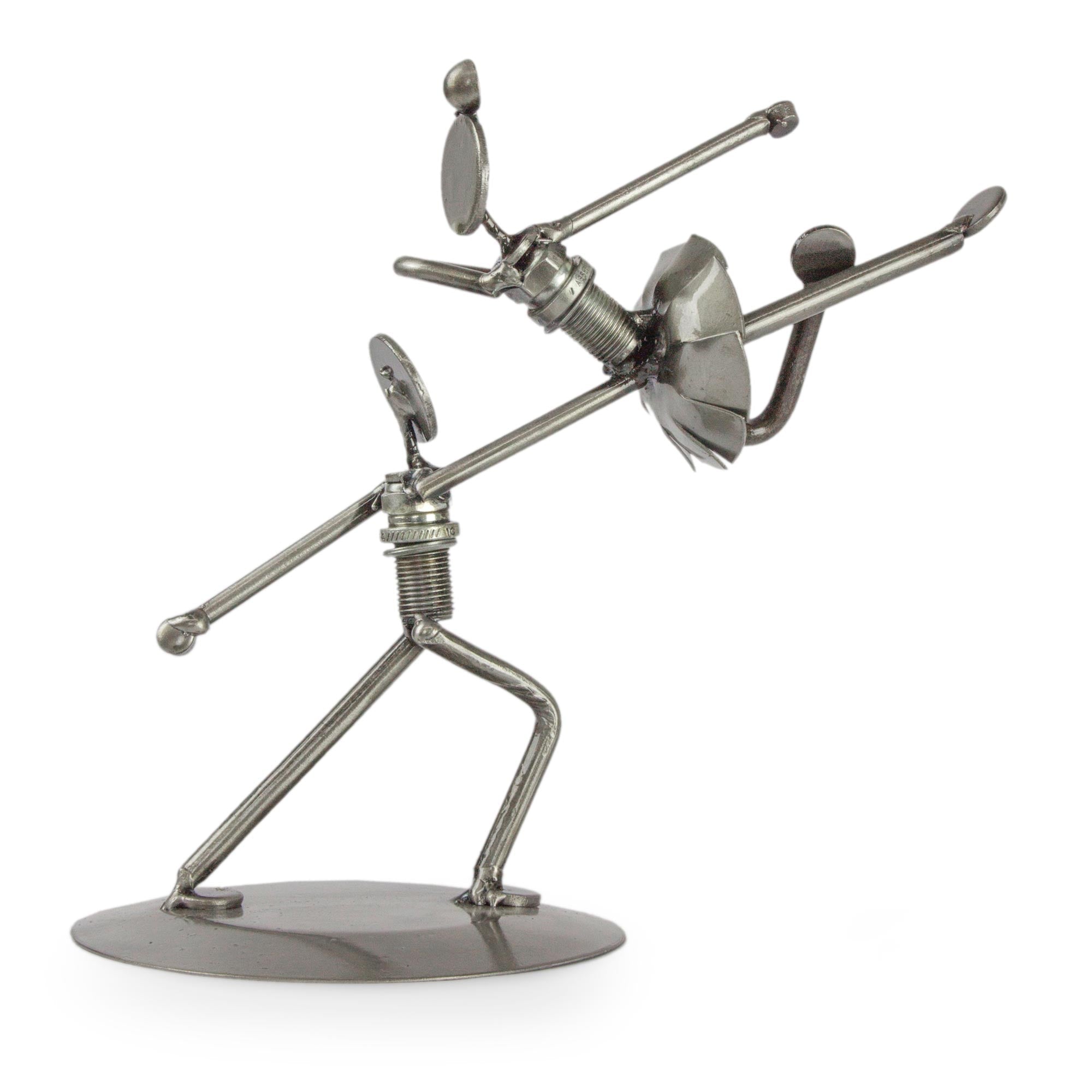 Unique Dance and Music Recycled Metal Sculpture from Mexico - Heavenly Dancers