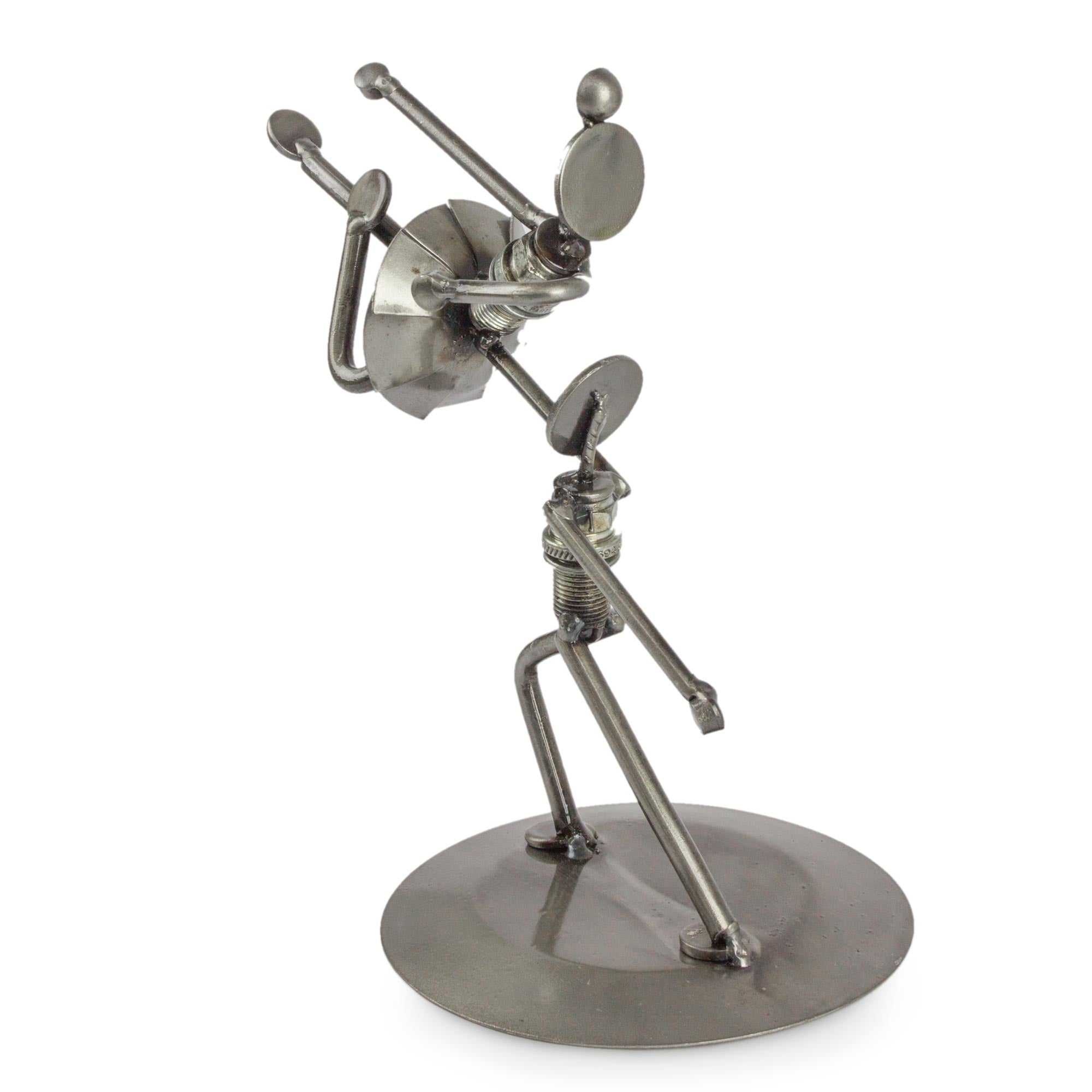 Unique Dance and Music Recycled Metal Sculpture from Mexico - Heavenly Dancers