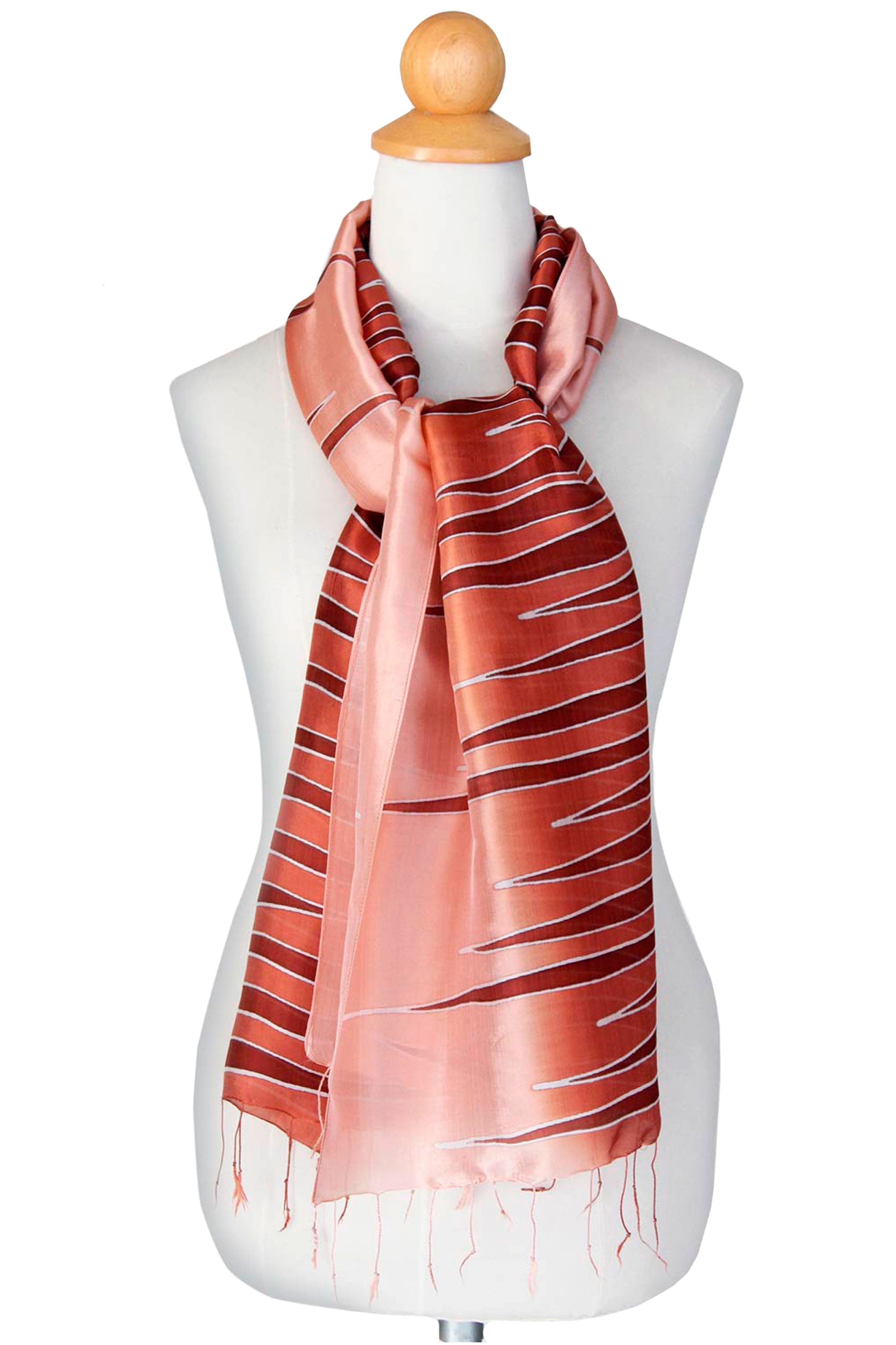 Unique Batik Patterned Scarf - Ginger Embrace