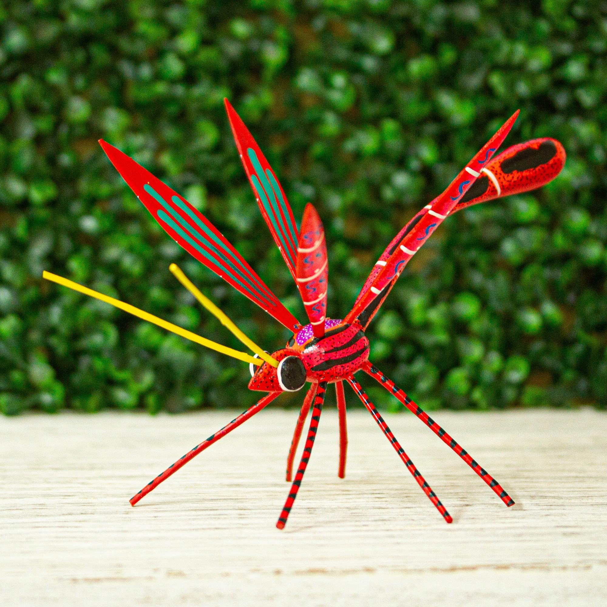 Handmade Dragonfly Alebrije Figurine in Red from Oaxaca - Red Dragonfly