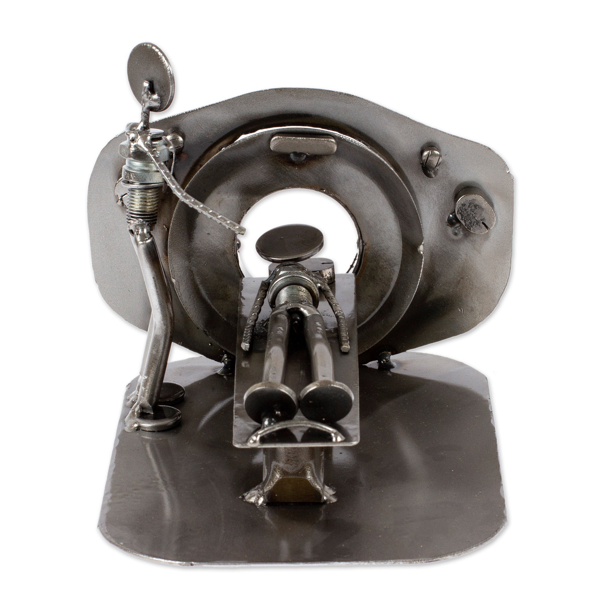 Upcycled Metal Auto Part Sculpture from Mexico - Day at the Doctor