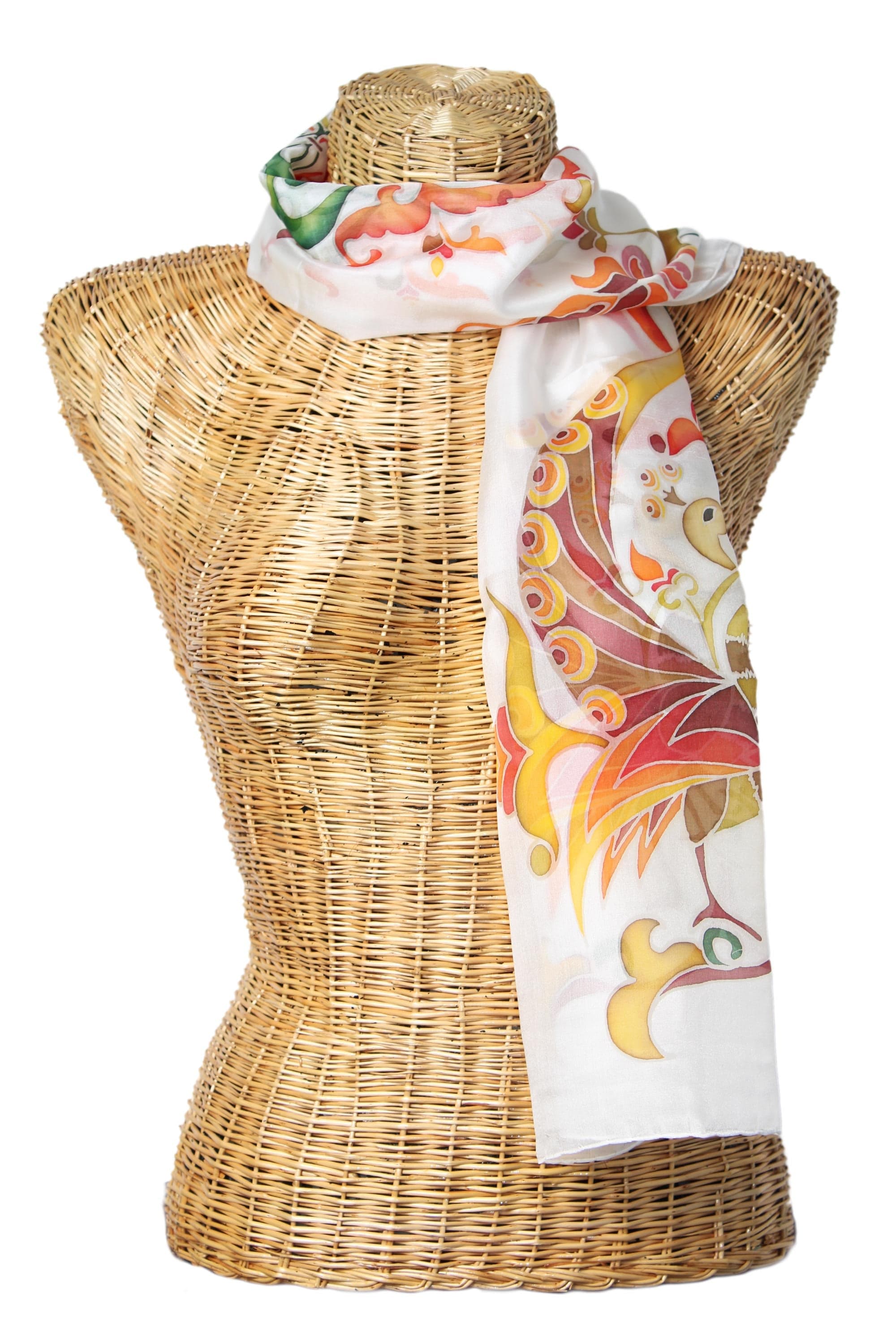 Hand Painted Miniature Motifs Batik Scarf in 100% Silk - Ancient Tradition
