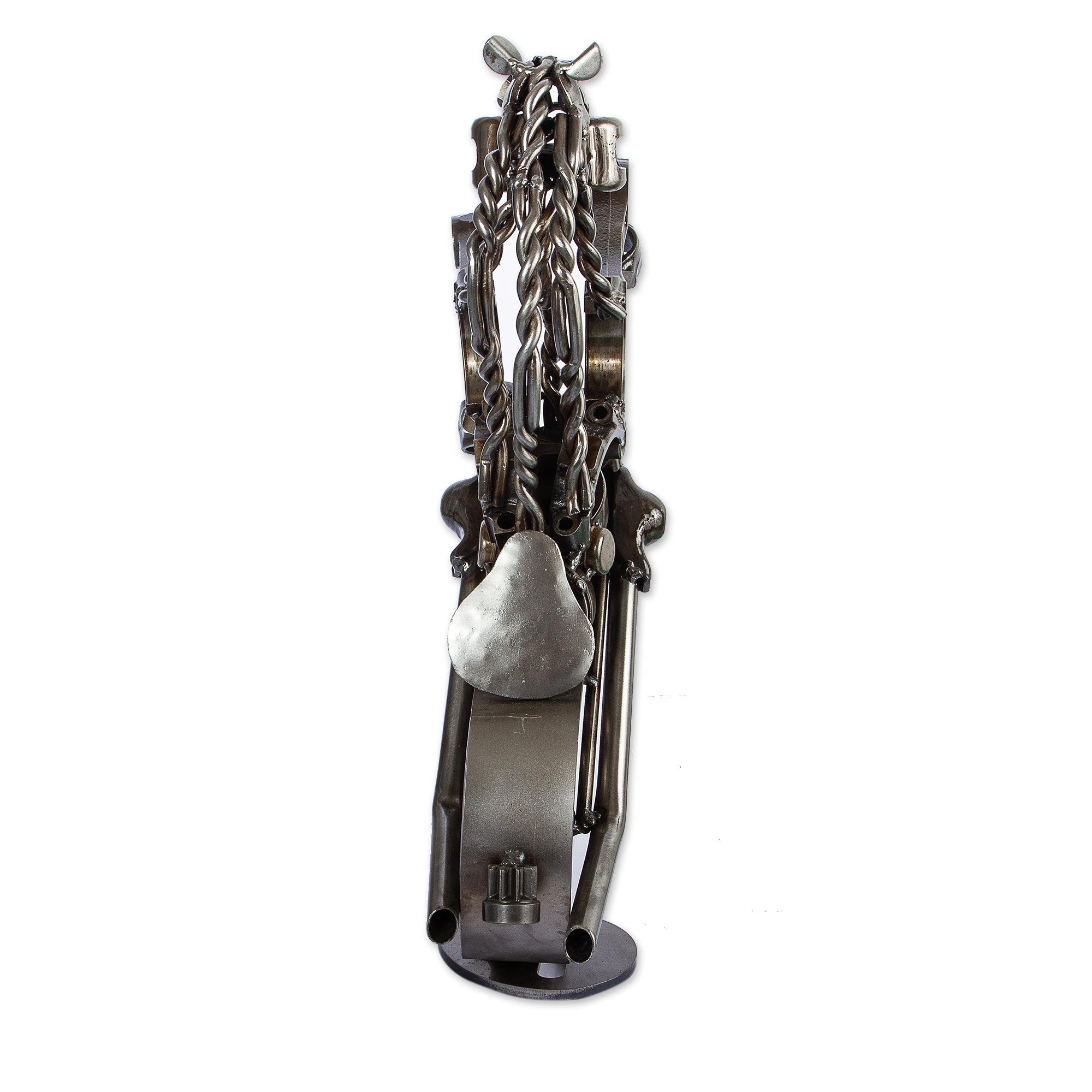 20 Inch Rustic Motorbike Horse Upcycled Auto Parts Sculpture - Rustic Horsepower