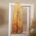 Traditional Hand-Painted Nur Tree Silk Scarf in Warm Hues - Nur Tree