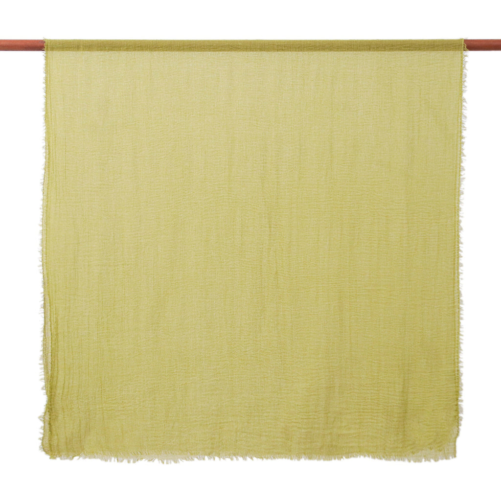 Set of 2 Lightweight Cotton Scarves in Peridot and Salmon - Cozy Spring
