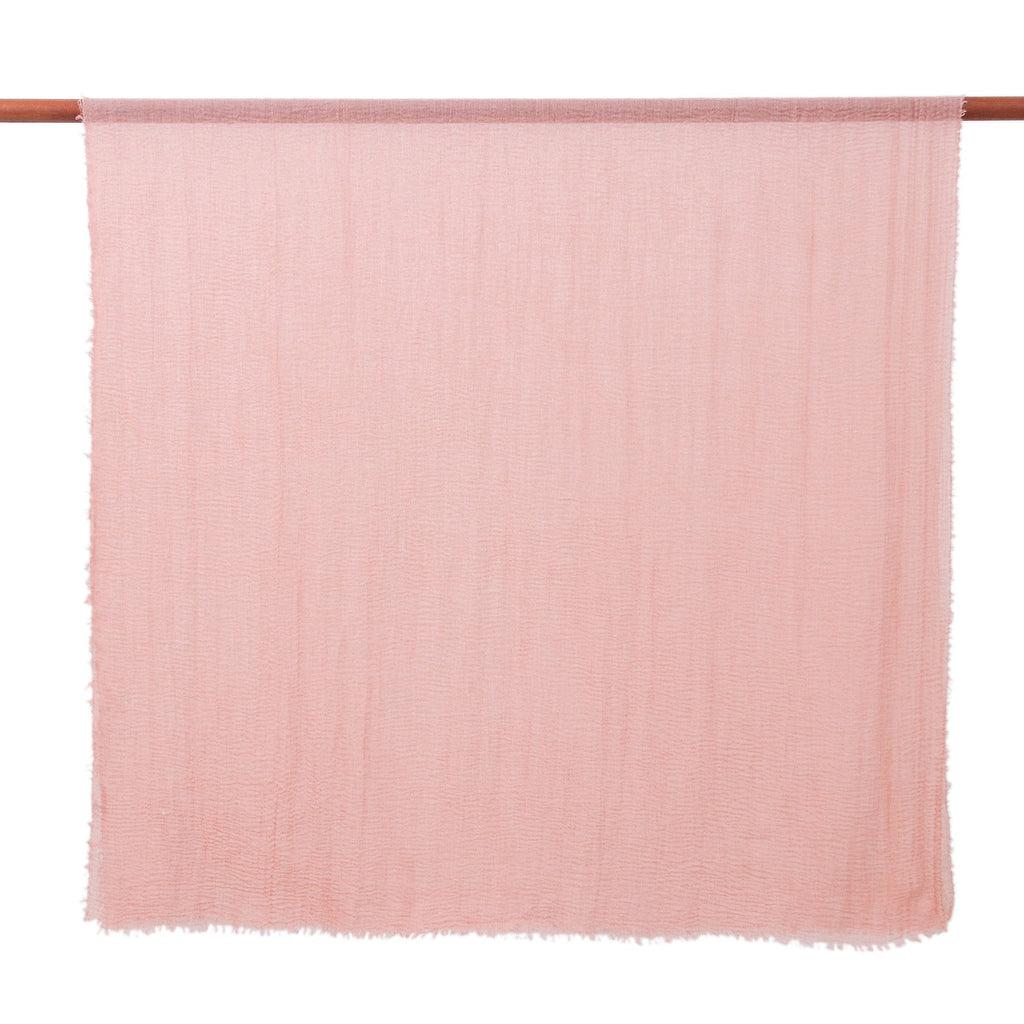 Set of 2 Lightweight Cotton Scarves in Peridot and Salmon - Cozy Spring