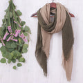 Set of 2 Lightweight Cotton Scarves in Olive and Mushroom - Classy Warmth