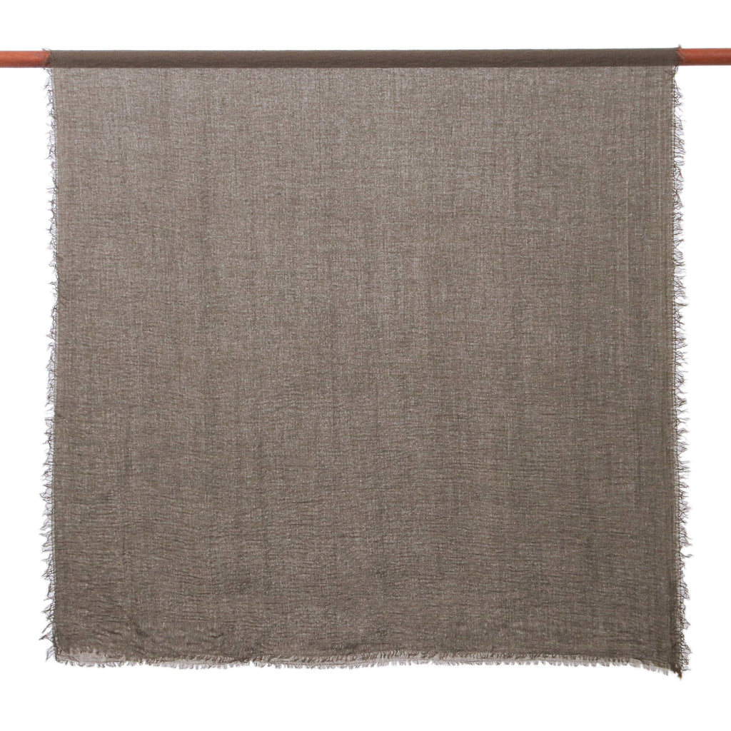 Set of 2 Lightweight Cotton Scarves in Olive and Mushroom - Classy Warmth