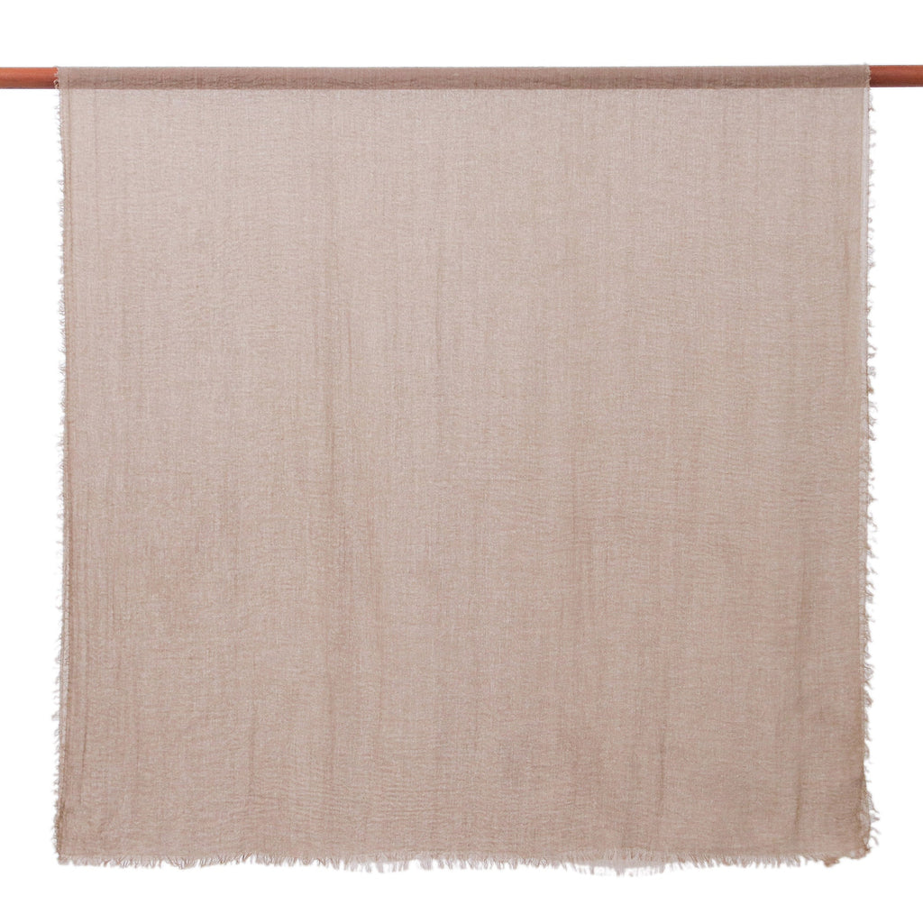 Set of 2 Lightweight Cotton Scarves in Olive and Mushroom - Classy Warmth
