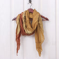 Handwoven Golden and Brown Soft Silk Scarf from Thailand - Golden Instant