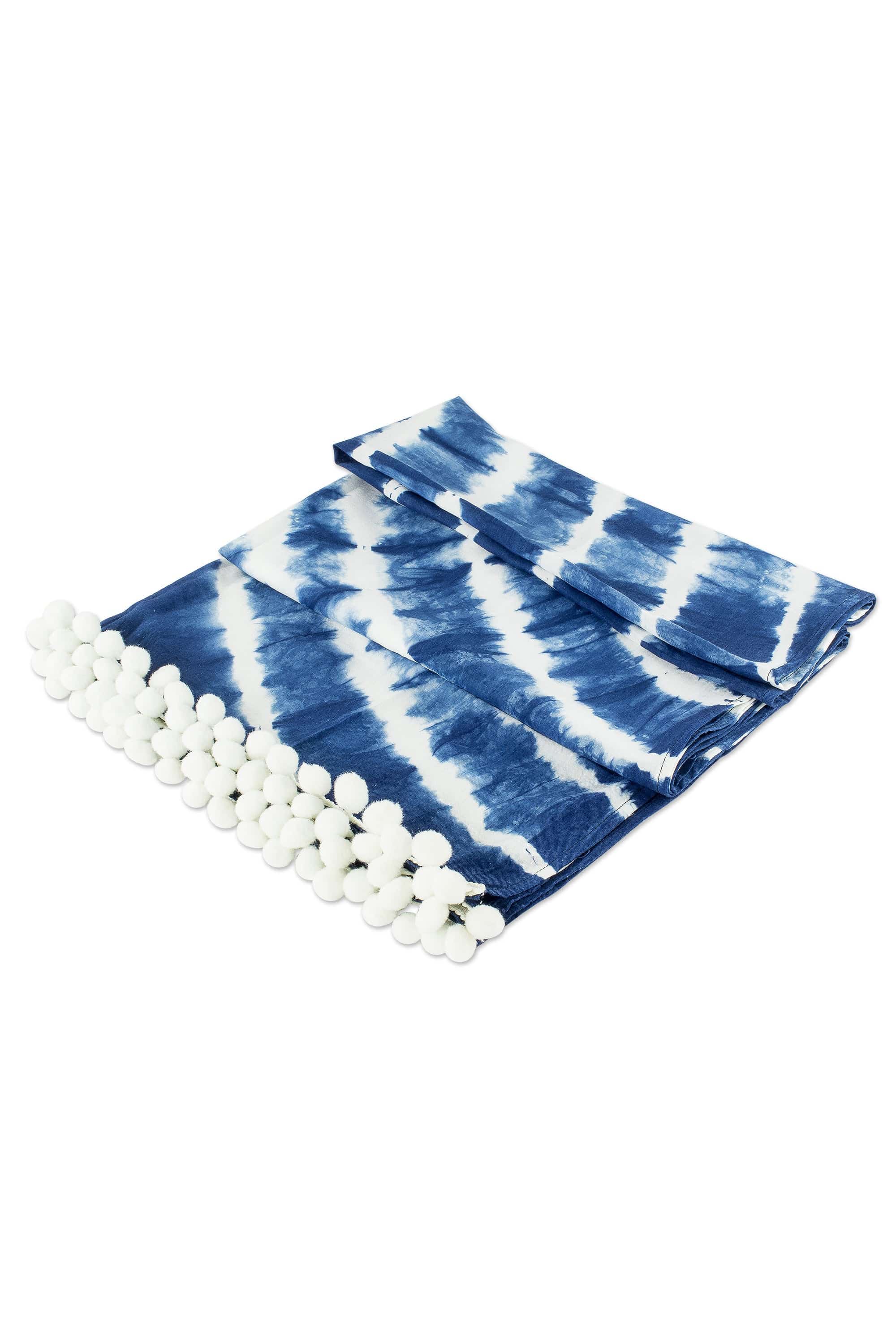 Indigo and White Tie-Dyed Scarf - Infinite Indigo