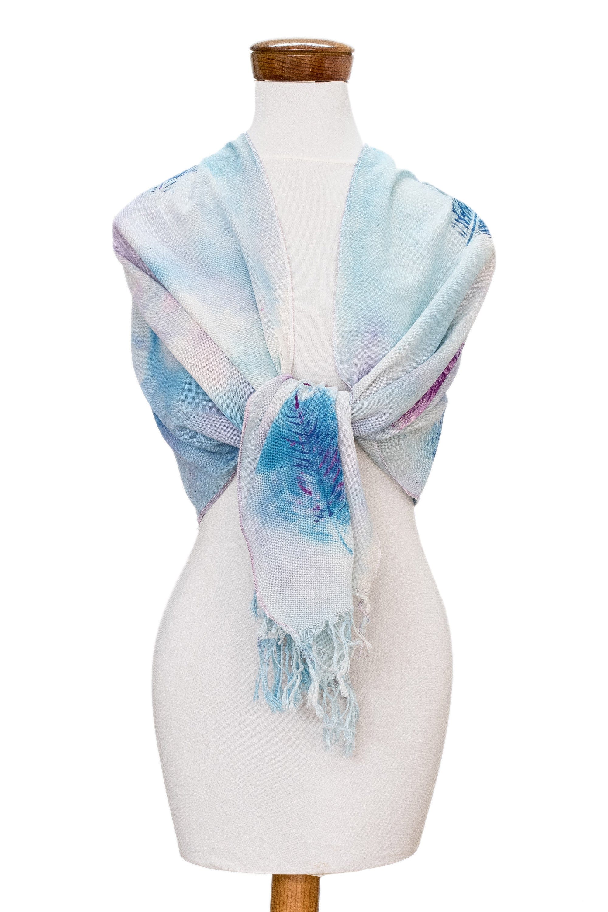 Artisan Handcrafted Cotton Scarf - Feather Fancy