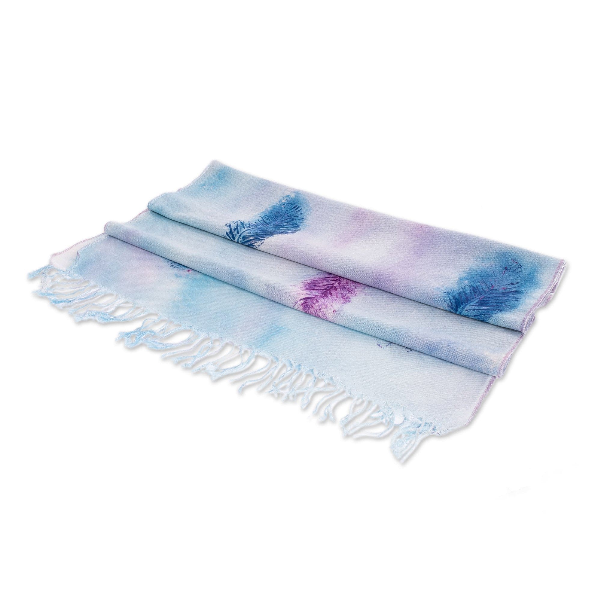Artisan Handcrafted Cotton Scarf - Feather Fancy